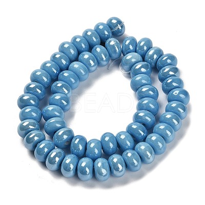 Glazed Porcelain Rondelle Beads PORC-Q001-01F-1