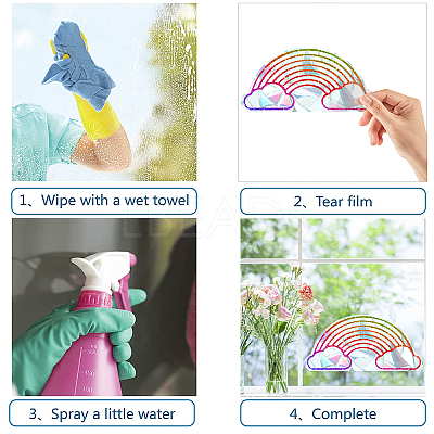 Rainbow PVC Laser Adhesive Stickers DIY-WH0273-51-1