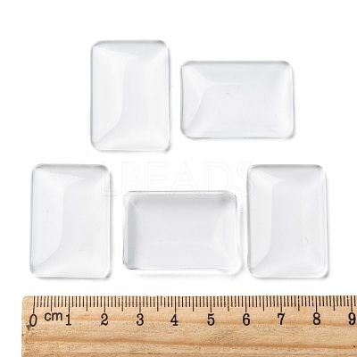 Transparent Rectangle Glass Cabochons GGLA-R025-33x23-1