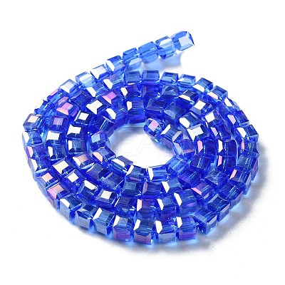 Electroplate Glass Beads Strands EGLA-R030-6x6mm-12-1