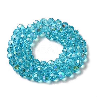 Electroplate Transparent Glass Beads Strands EGLA-A035-T8mm-L08-1