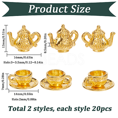 40Pcs 2 Styles Alloy Charms FIND-SC0013-16-1