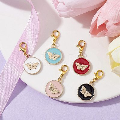 Alloy Enamel Pendant Decorations HJEW-JM01517-1