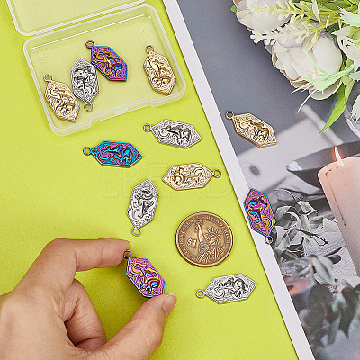 12Pcs 3 Colors 304 Stainless Steel Pendants STAS-UN0042-18-1