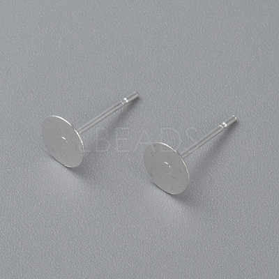 304 Stainless Steel Stud Earring Findings STAS-H436-24S-6mm-1