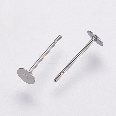 Non-Tarnish 304 Stainless Steel Stud Earring Settings X-STAS-K146-009-4mm-1