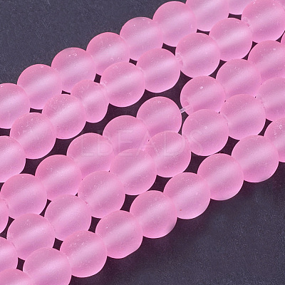 Baking Paint Transparent Glass Bead Strands GLAA-S031-6mm-20-1