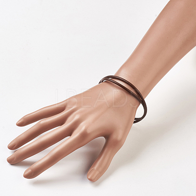 Leather Cord Wrap Bracelets/Necklace BJEW-JB03920-M-1