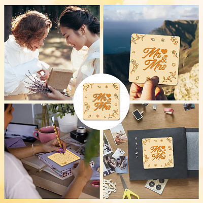 Wooden Commemorative Cards WOOD-WH0040-009-1