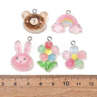 Transparent Resin Pendants RE-CBA6A90-01P-1