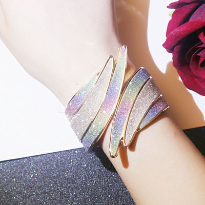 Sparkling Wing Wrap Cuff Bangle LS-BJEW-K223-06KCG-01-1
