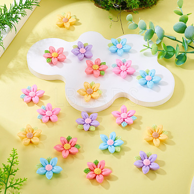20pcs Opaque Resin Cabochons RESI-TADJ0001-08A-1