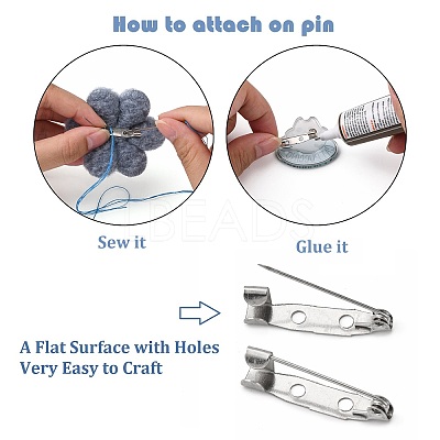 Iron Brooch Findings IFIN-E035Y-AB-1