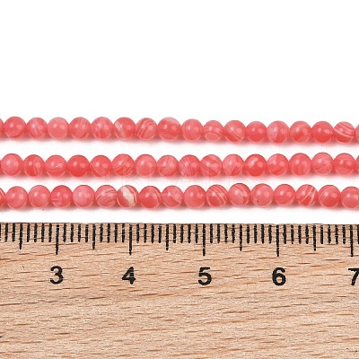 Dyed Synthetic Rhodochrosite Beads Strands GG-CBA0389-A03-3mm-1