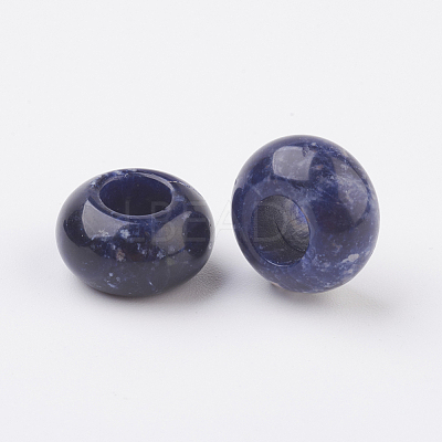 Natural Sodalite European Beads G-G740-14x8mm-02-1