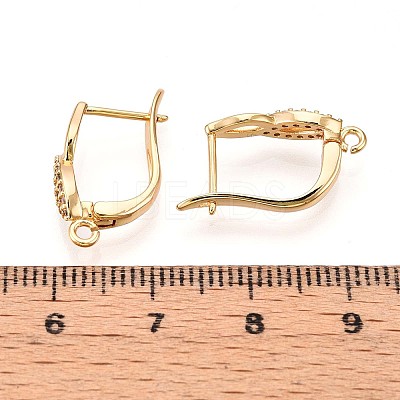 Brass Micro Pave Cubic Zirconia Hoop Earring Finding KK-N261-36G-1
