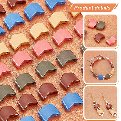 60Pcs 5 Colors Plastic Multi-Strand Links FIND-PH0006-60-1