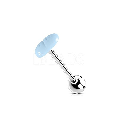 304 Stainless Steel & Acrylic Straight Barbell Tongue Rings FS-WG7AF88-06-1