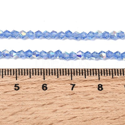 AB Color Plated Transparent Glass Beads Strands GLAA-G127-01E-1
