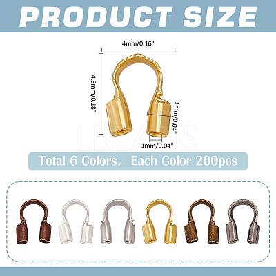 1200Pcs 6 Colors Brass Wire Guardians KK-ME0002-76-1