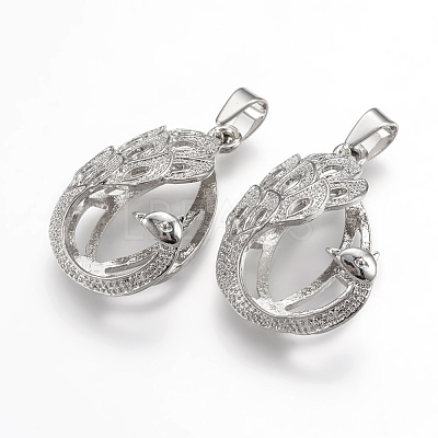 Alloy Pendants Cabochon Open Back Settings X-PALLOY-K099-01P-1