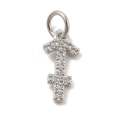 Brass Micro Pave Cubic Zirconia Charms KK-E077-02P-07-1