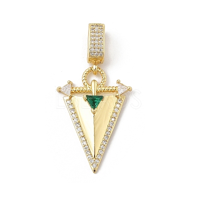 Brass Micro Pave Cubic Zirconia European Dangle Pendants KK-U047-17G-02-1