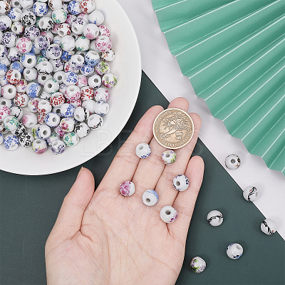 180Pcs 15 Colors Handmade Porcelain Beads PORC-CA0001-15-1