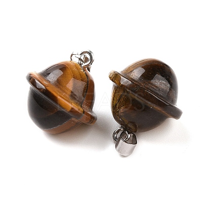 Natural Tiger Eye Pendants G-B041-01P-10-1