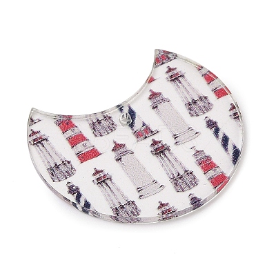 Printed Opaque Acrylic Pendants FIND-K017-10B-1