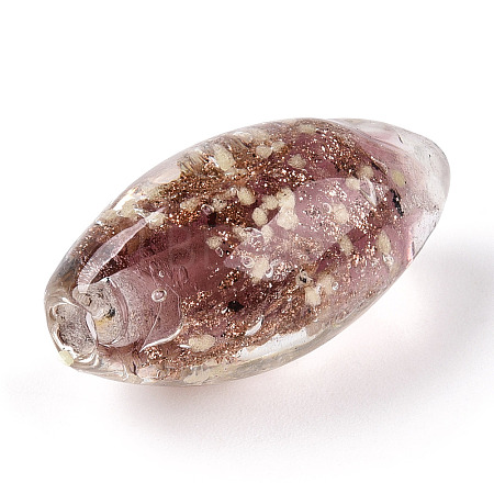 Luminous Handmade Gold Sand Lampwork Beads FOIL-T006-01D-1