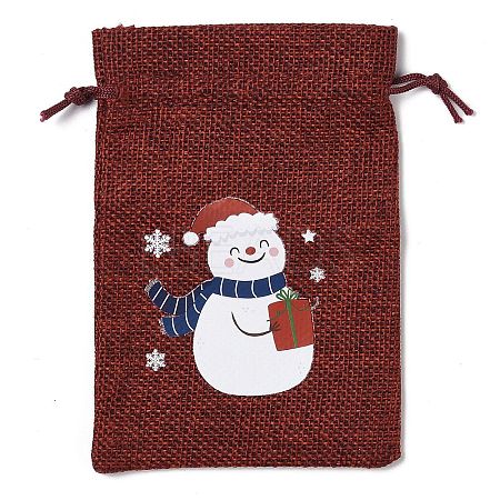 Christmas Theme Jute Cloth Storage Bags ABAG-F010-01A-02-1