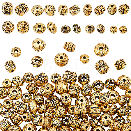   100Pcs 10 Styles Tibetan Style Alloy Beads FIND-PH0018-85-1