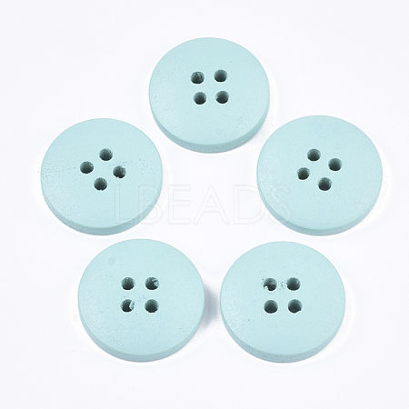 Painted Wooden Buttons X-WOOD-Q040-001F-1