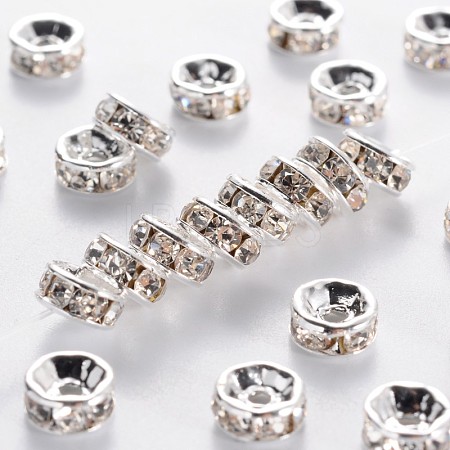 Brass Grade A Rhinestone Spacer Beads RSB036NF-01-1