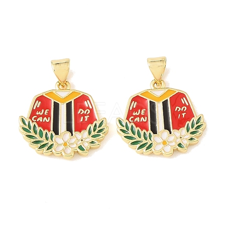 Graduation Season Brass Enamel Pendants KK-CBAF2EC-03G-B01-1