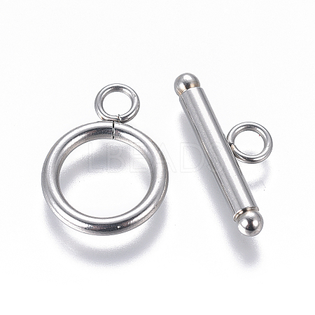 Non-Tarnish 304 Stainless Steel Toggle Clasps STAS-I120-11B-P-1