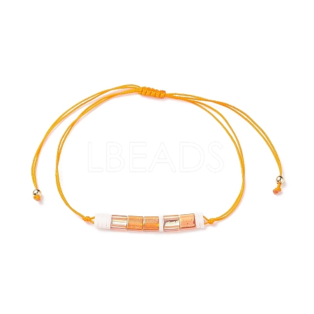 Glass Seed Link Bracelet BJEW-JB08894-04-1