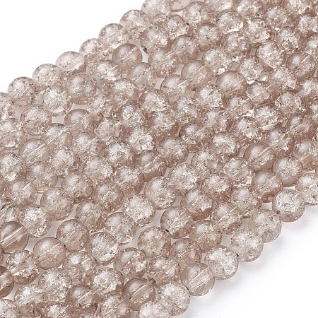 8MM Tan Round Crackle Glass Beads Strands for Jewelry Making X-CCG-Q001-8mm-07-1