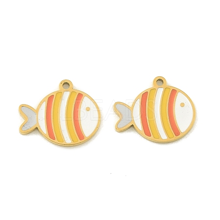 304 Stainless Steel Enamel Charms STAS-H251-01C-G-1
