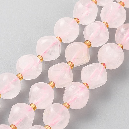 Natural Madagascar Rose Quartz Beads Strands G-A030-B35-10mm-A-1