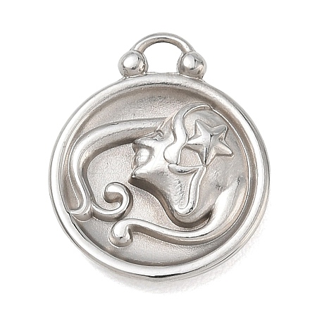 12 Constellations 304 Stainless Steel Pendants STAS-F354-01P-11-1