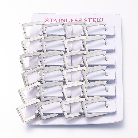304 Stainless Steel Huggie Hoop Earrings EJEW-O099-10P-1