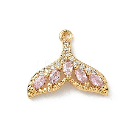 Brass Micro Pave Cubic Zirconia Pendants KK-Z136-45G-02-1