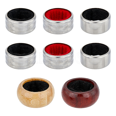 SUPERFINDINGS 4 Style Wood & Stainless Steel Red Wine Ring FIND-FH0007-12-1