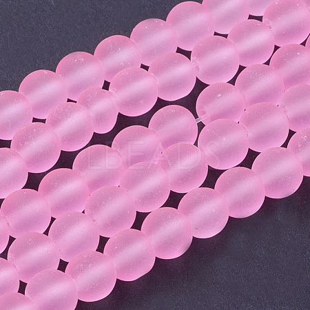 Baking Paint Transparent Glass Bead Strands GLAA-S031-6mm-20-1