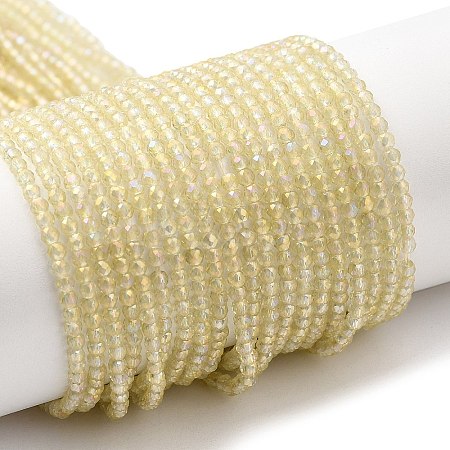 Electroplate Transparent Glass Beads Strands GLAA-H021-01A-FR04-1