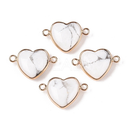 Natural Howlite Love Heart Pendants G-T138-205F-G-1