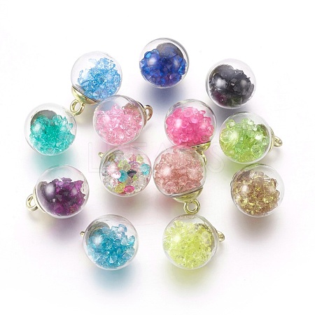 Transparent Glass Bottle Pendants GLAA-L018-M-1