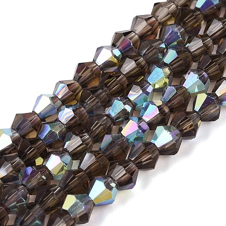 AB Color Plated Transparent Glass Beads Strands GLAA-G127-01-02U-1